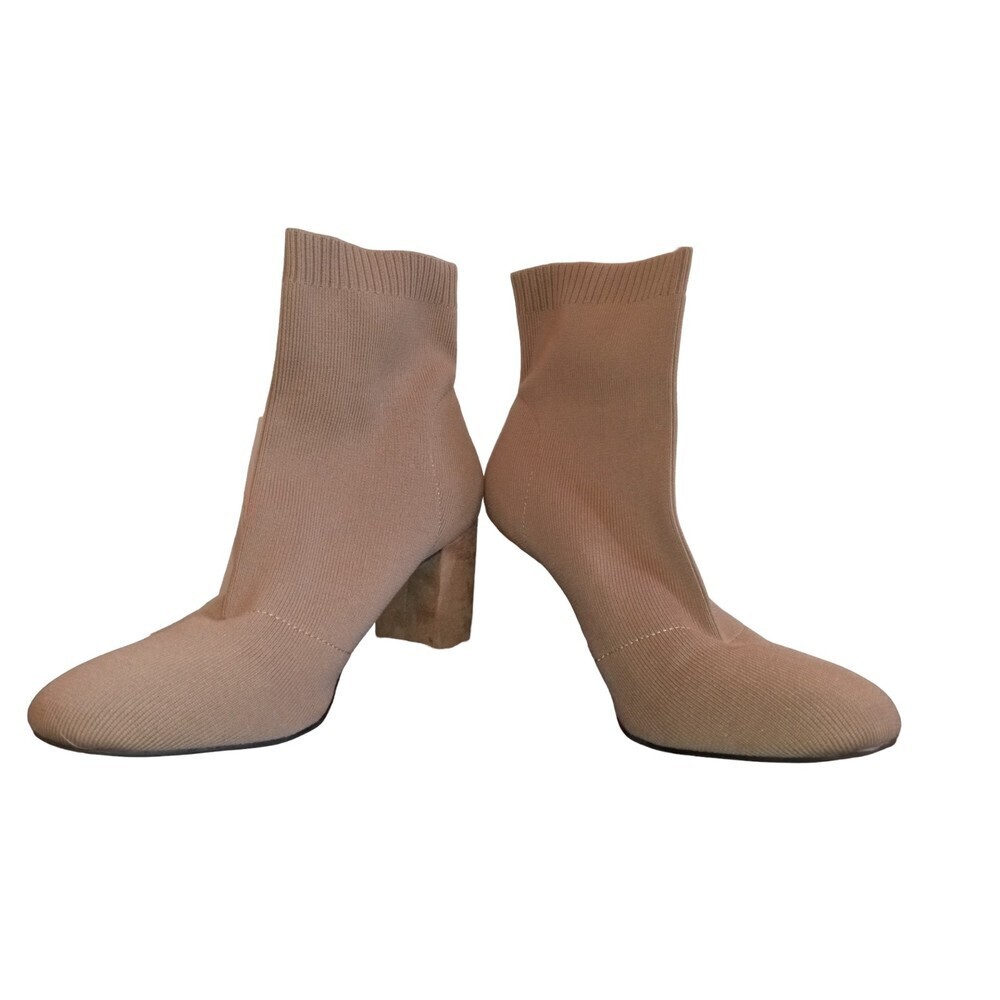 MIA light tan‎ cloth like textured block boot